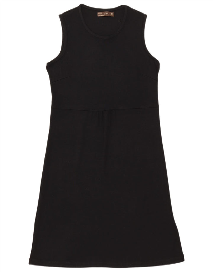 Zara Womens Sleeveless Basic Dress UK 14 Large Black Rayon