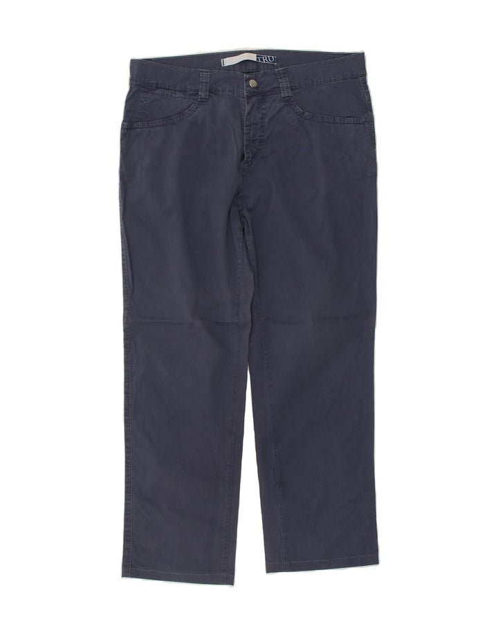 TRUSSARDI Mens Straight Casual Trousers W34 L27 Navy Blue Cotton | Vintage Trussardi | Thrift | Second-Hand Trussardi | Used Clothing | Messina Hembry 