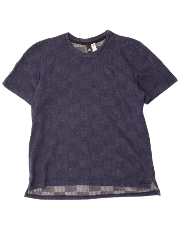 Adidas Mens T-Shirt Top XL Navy Blue Geometric Cotton