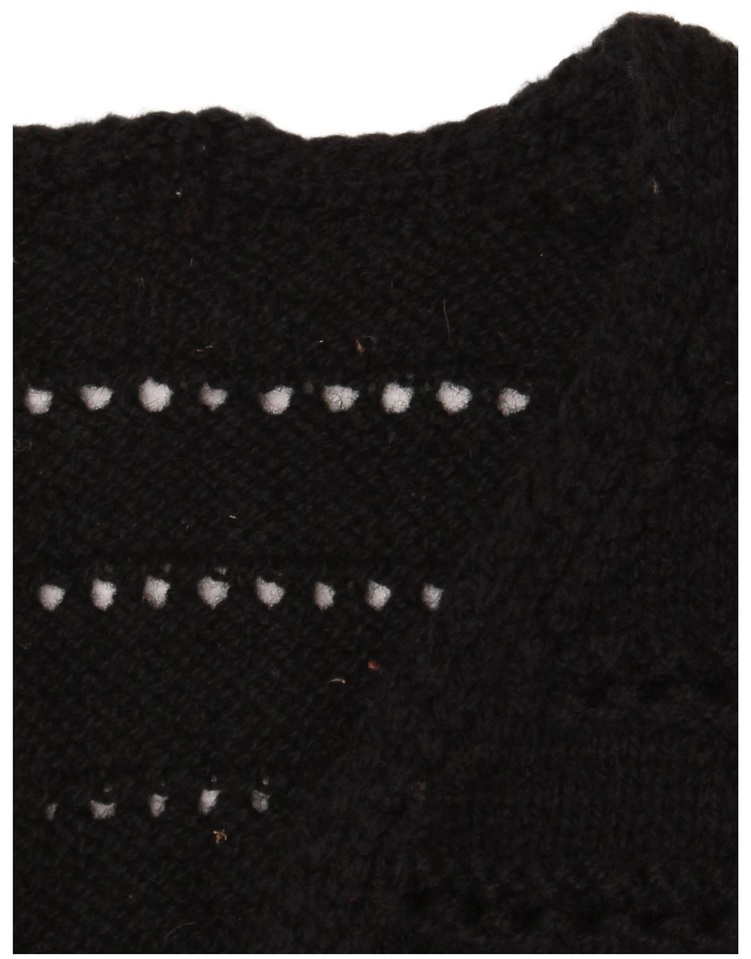 Vintage Womens Sleeveless Cardigan Sweater UK 12 Medium Black
