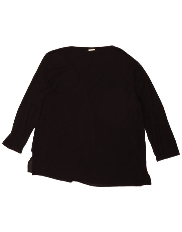MICHAEL KORS Womens Top 3/4 Sleeve UK 18 XL Black Synthetic
