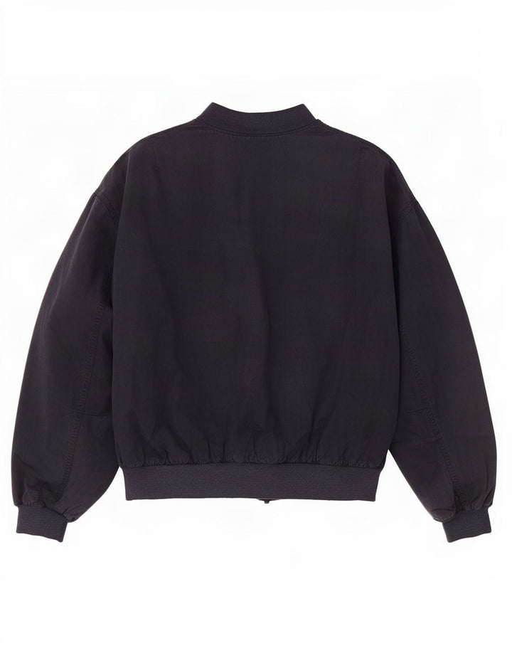 Trussardi Womens Oversized Bomber Jacket UK 16 Large Navy Blue