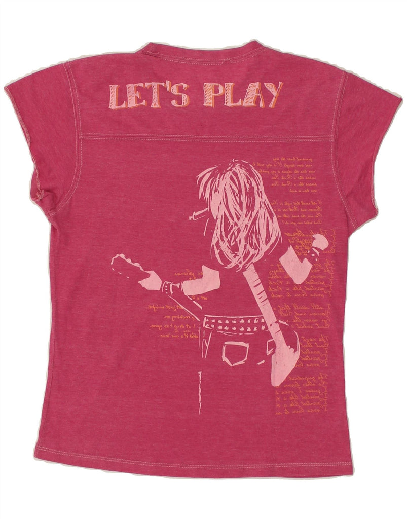 HARD ROCK CAFE Womens Rome Graphic T-Shirt Top UK 14 Large Pink Cotton | Vintage Hard Rock Cafe | Thrift | Second-Hand Hard Rock Cafe | Used Clothing | Messina Hembry 