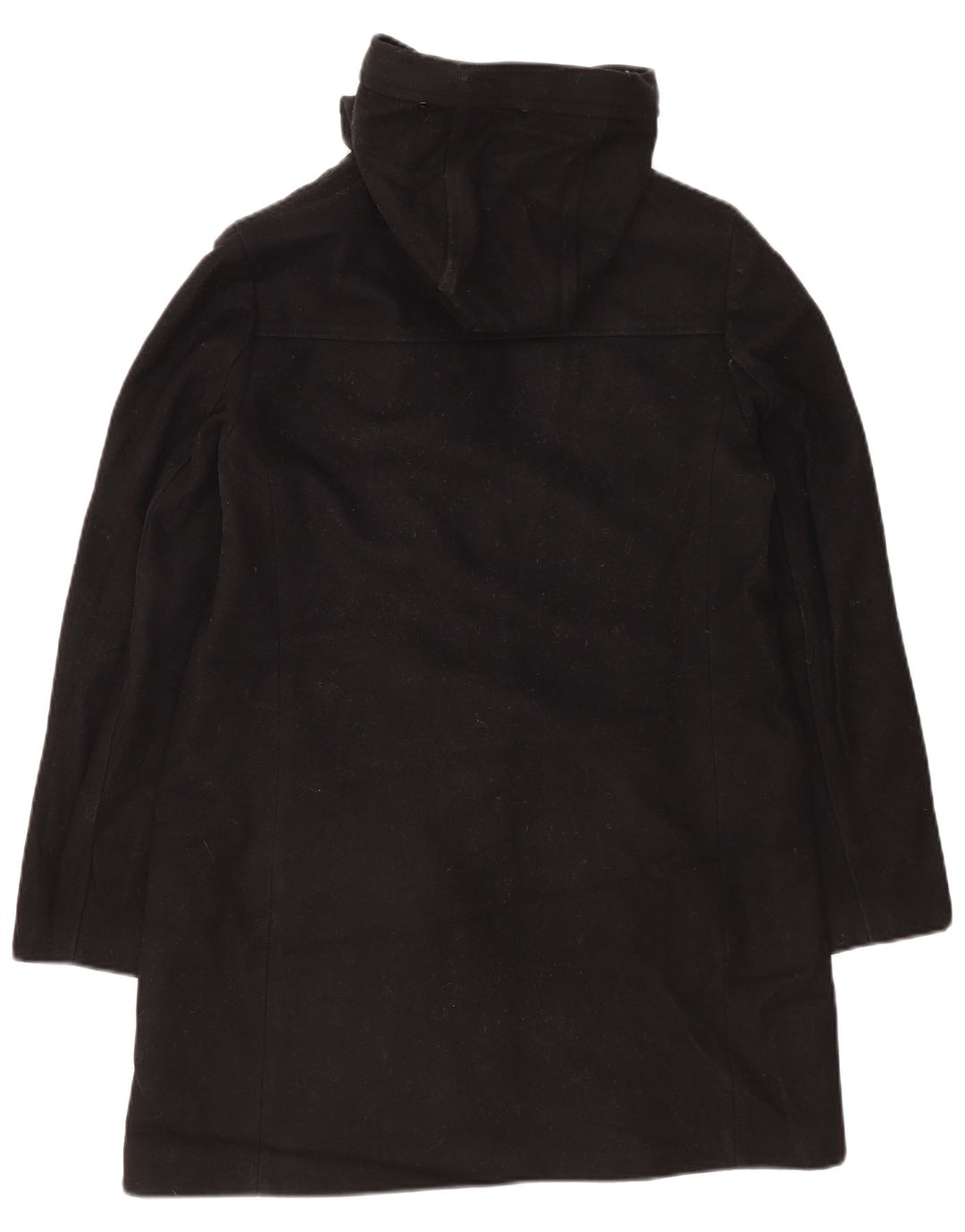 Calvin Klein Womens Hooded Overcoat UK 16 Large Black Wool