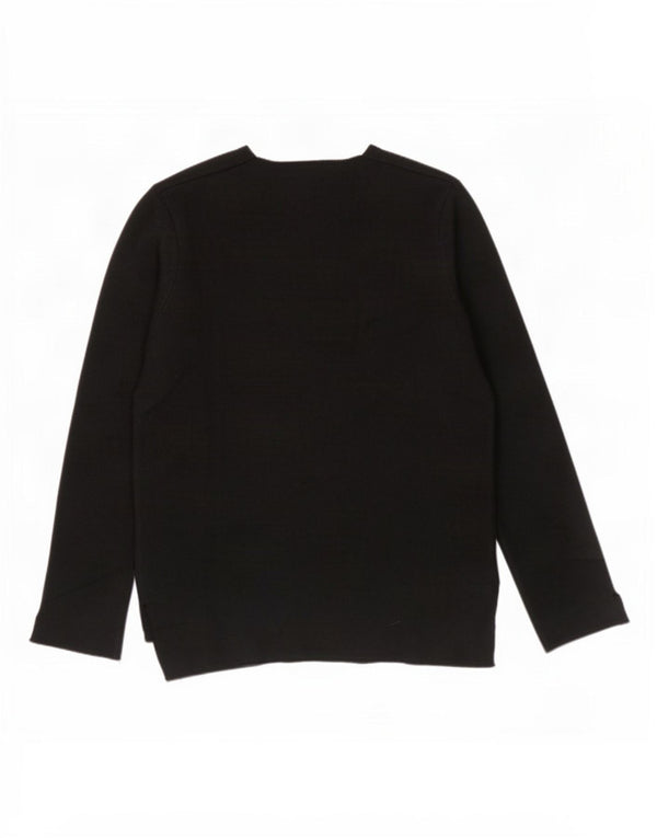 Zara Womens V-Neck Jumper Sweater UK 16 Large Black