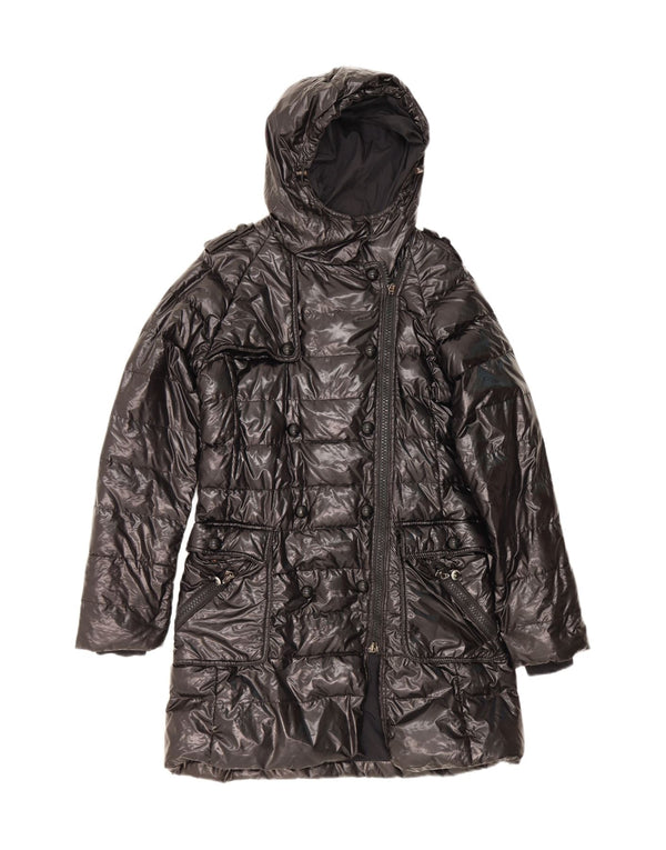Daniele Alessandrini Womens Military Hooded Padded Coat IT 46 Large Black