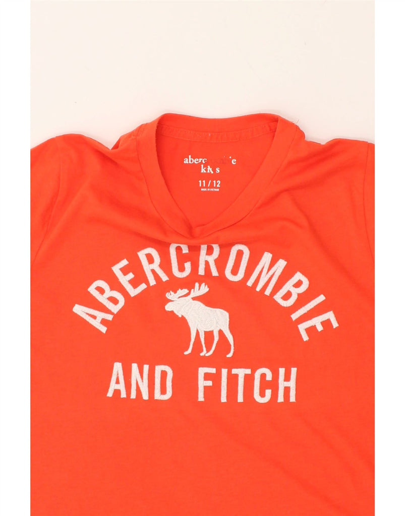 ABERCROMBIE & FITCH Boys Graphic T-Shirt Top 11-12 Years Orange Cotton | Vintage Abercrombie & Fitch | Thrift | Second-Hand Abercrombie & Fitch | Used Clothing | Messina Hembry 