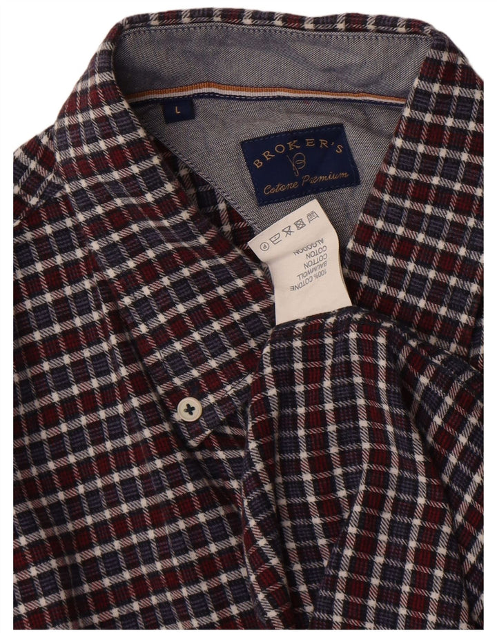 Vintage Mens Checked  Flannel Shirt Large Multicoloured Check Cotton