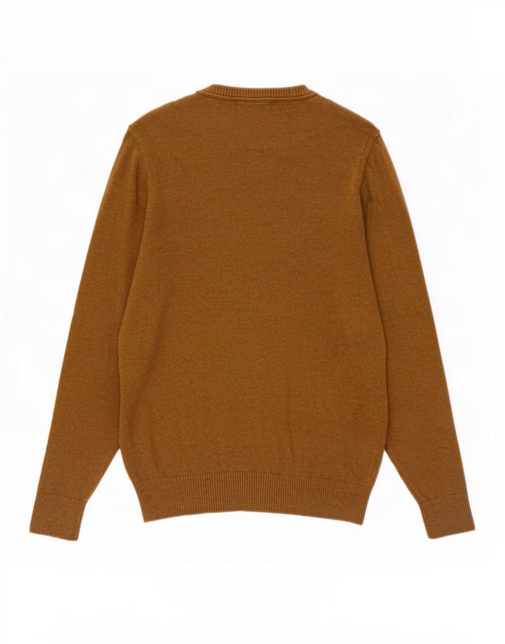 Fat Face Mens V-Neck Jumper Sweater Medium Brown Cotton