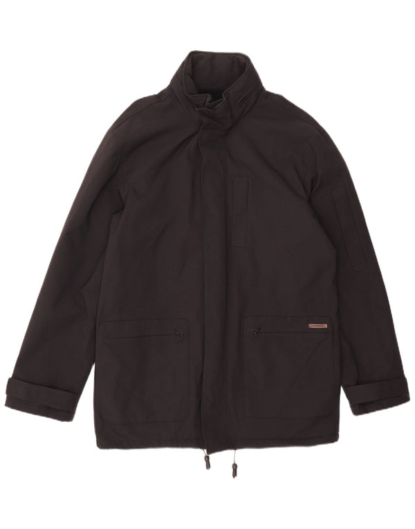 Gianfranco Ferre Mens Hooded Windbreaker Jacket UK 38 Medium Black Nylon