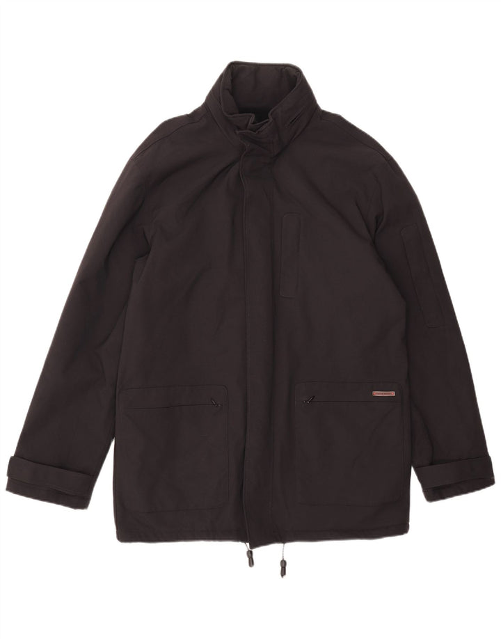 Gianfranco Ferre Mens Hooded Windbreaker Jacket UK 38 Medium Black Nylon