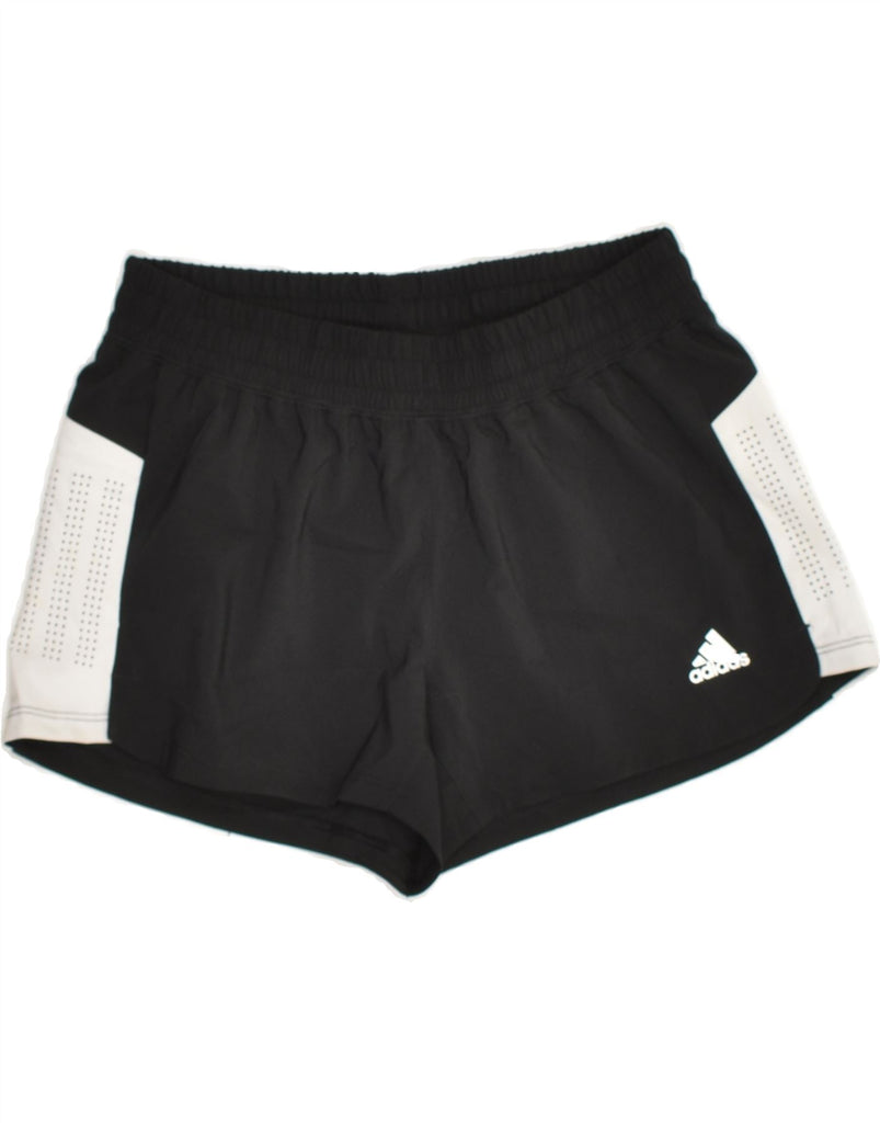 ADIDAS Womens Sport Shorts UK 4-6 XS Black Colourblock Polyester | Vintage Adidas | Thrift | Second-Hand Adidas | Used Clothing | Messina Hembry 