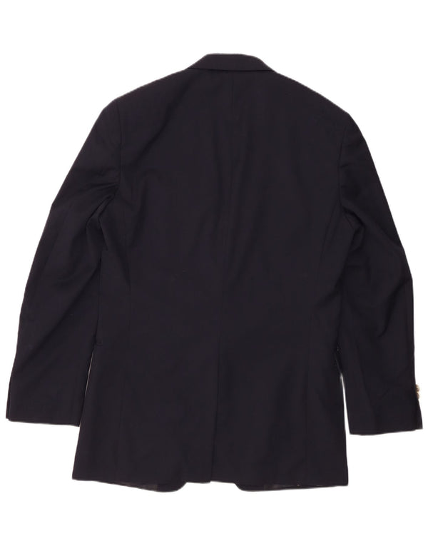Chaps Mens Longline 2 Button Blazer Jacket UK 38 Medium Navy Blue Wool