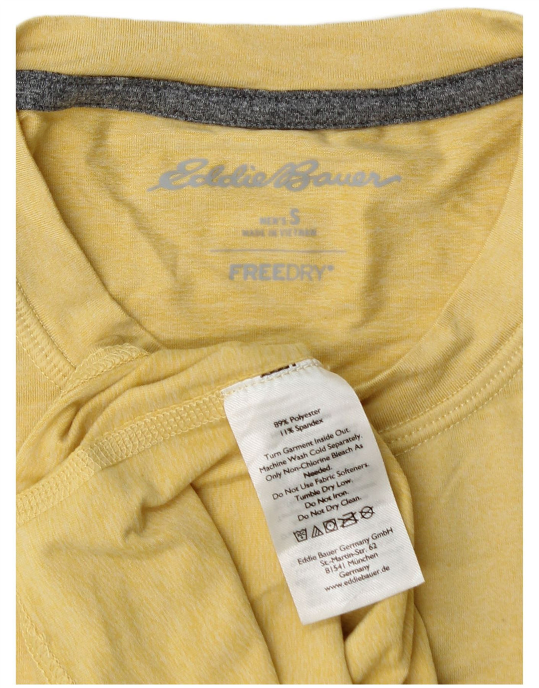 EDDIE BAUER Mens Top Long Sleeve Small Yellow Polyester