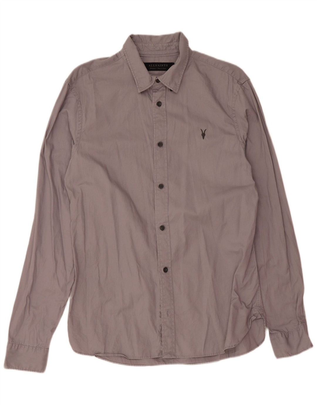 All Saints Mens Shirt Small Grey Cotton