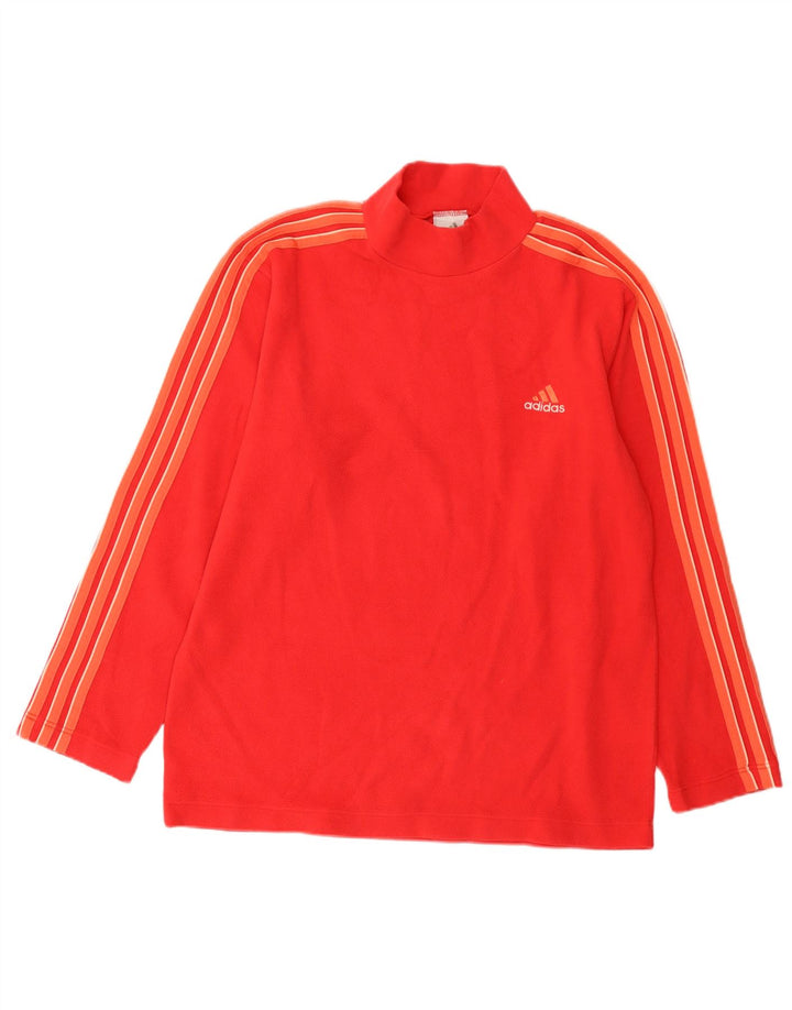 Adidas Mens Fleece Jumper UK 38/40 Medium Red Polyester