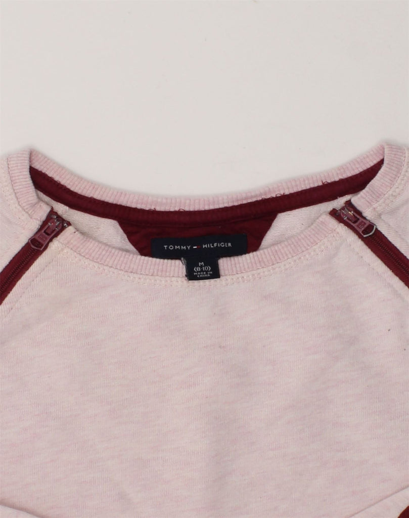 TOMMY HILFIGER Girls Sweatshirt Jumper 8-9 Years Medium Pink Cotton | Vintage Tommy Hilfiger | Thrift | Second-Hand Tommy Hilfiger | Used Clothing | Messina Hembry 