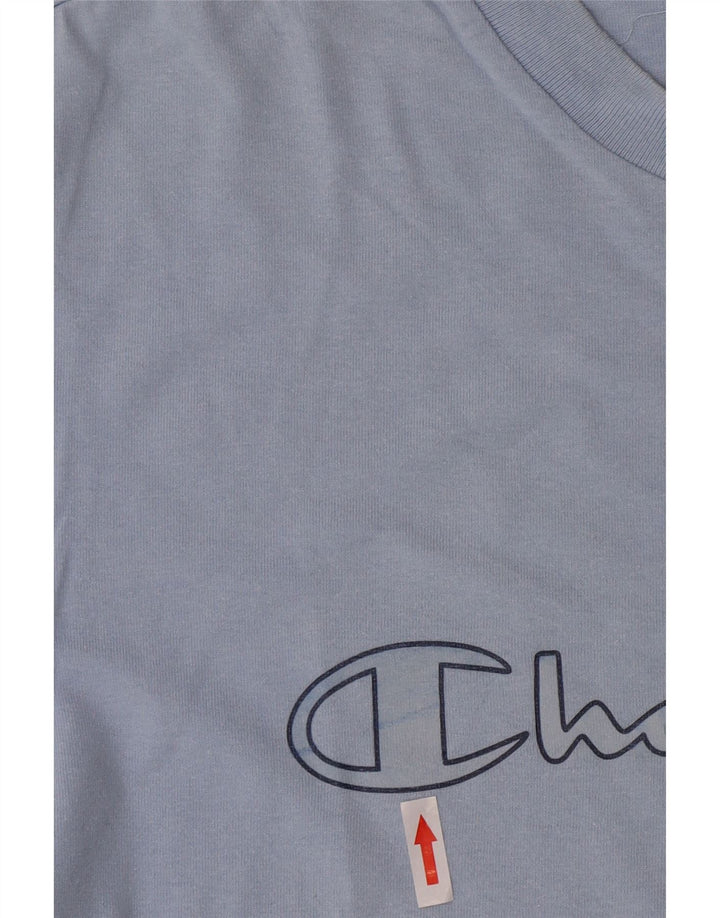 Champion Mens Graphic T-Shirt Top Large Blue Cotton
