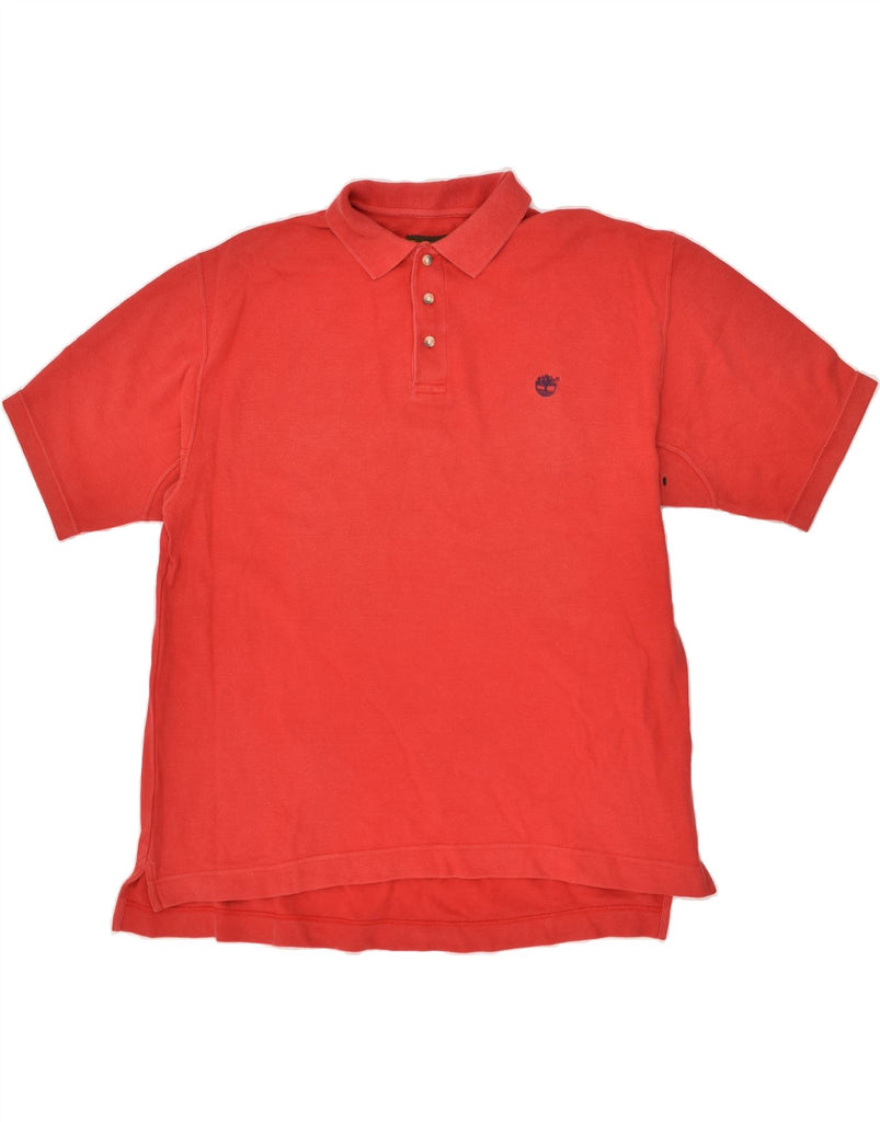 TIMBERLAND Mens Polo Shirt Large Red Cotton | Vintage Timberland | Thrift | Second-Hand Timberland | Used Clothing | Messina Hembry 