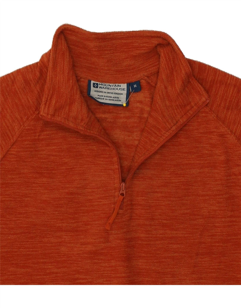 MOUNTAIN WAREHOUSE Mens Zip Neck Fleece Jumper Medium Orange Polyester | Vintage Mountain Warehouse | Thrift | Second-Hand Mountain Warehouse | Used Clothing | Messina Hembry 