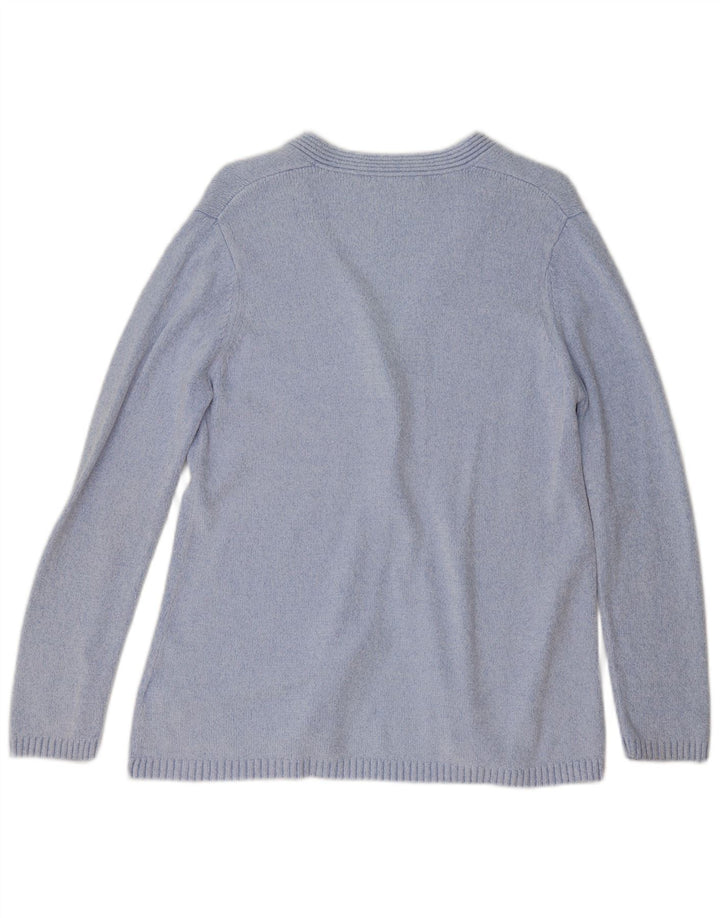 Marks & Spencer Womens Cardigan Sweater UK 12 Medium Blue Viscose