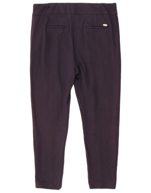 Marks & Spencer Womens Casual Trousers UK 16 Large W34 L27 Navy Blue