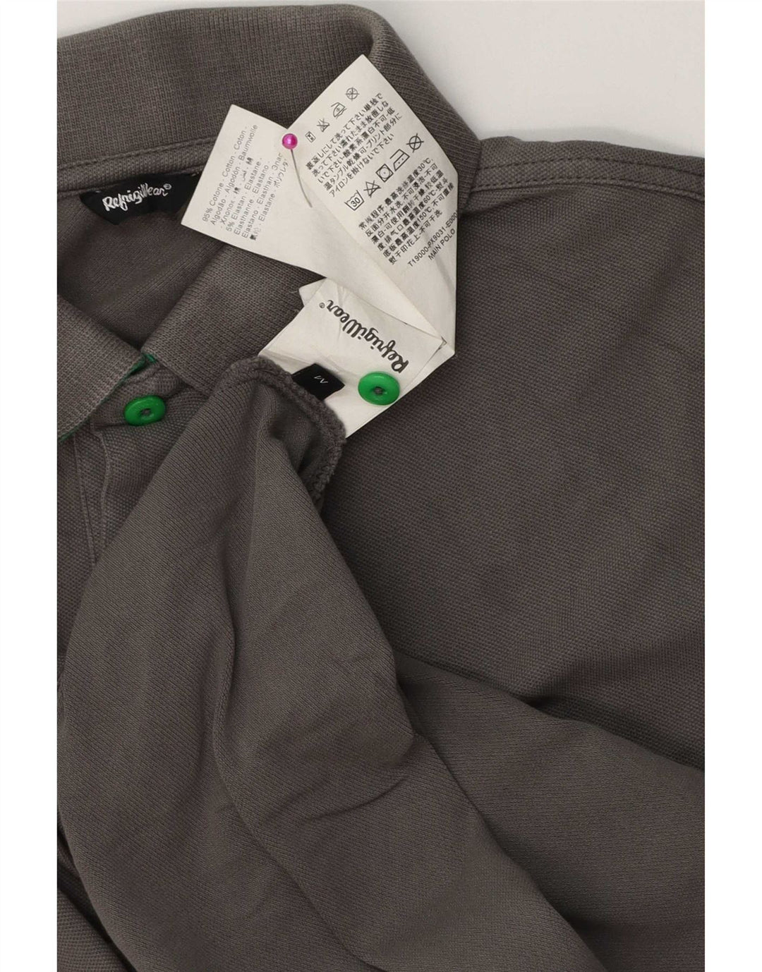 Refrigue Mens Polo Shirt Medium Grey Cotton