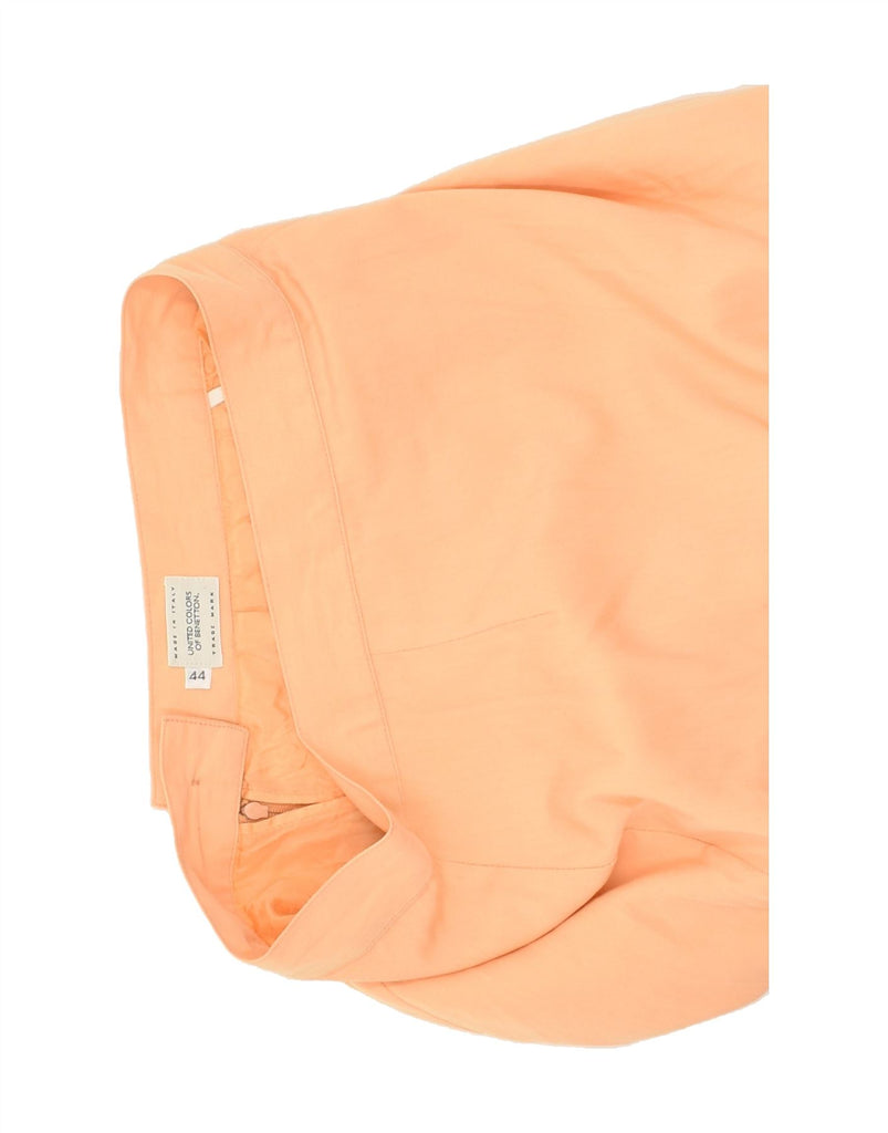 BENETTON Womens Pencil Skirt IT 44 Medium W28  Orange Polyester | Vintage Benetton | Thrift | Second-Hand Benetton | Used Clothing | Messina Hembry 