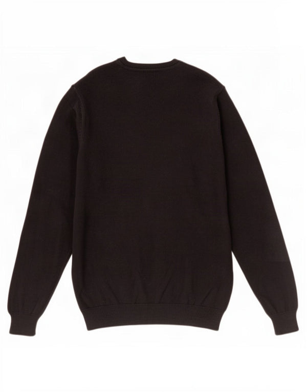 Marks & Spencer Mens Regular Fit V-Neck Jumper Sweater Medium Black Cotton