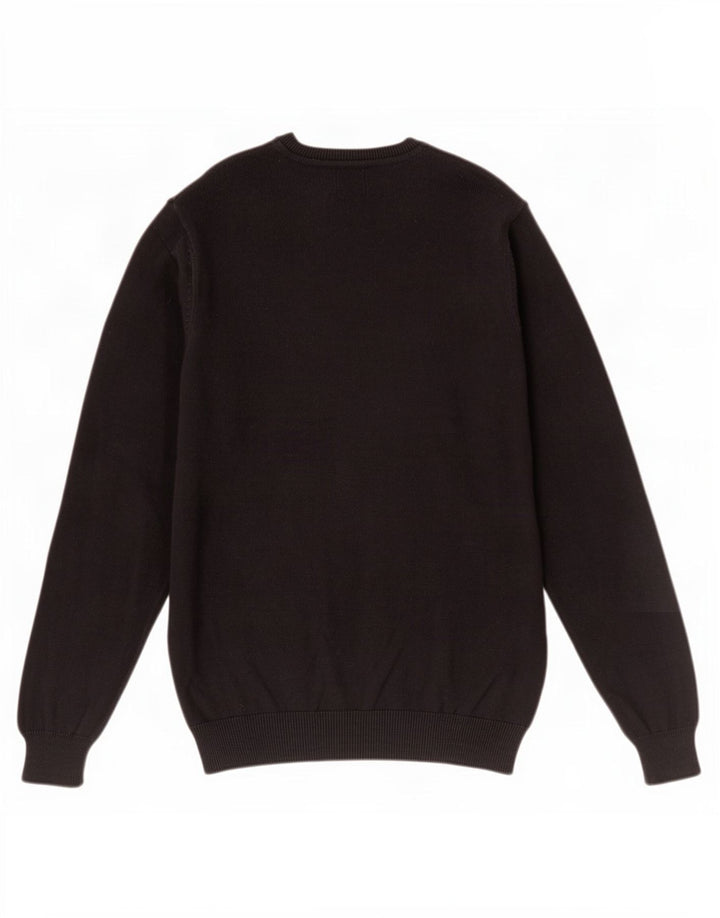 Marks & Spencer Mens Regular Fit V-Neck Jumper Sweater Medium Black Cotton