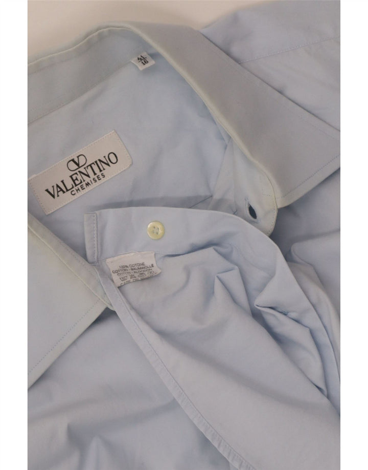 Valentino Mens Shirt Size 41 16 Large Blue Cotton