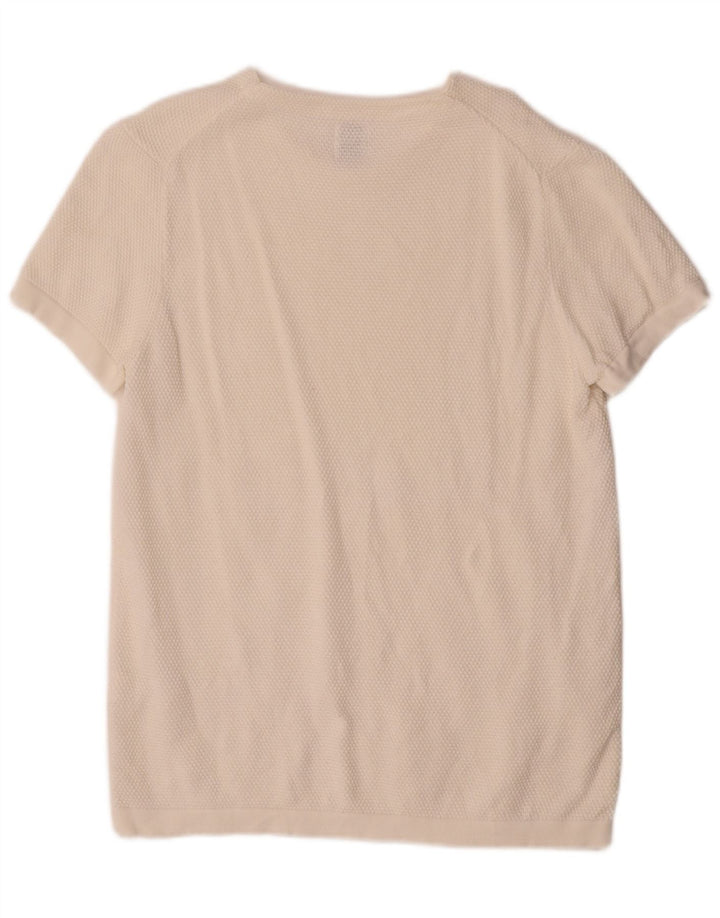 Zara Mens T-Shirt Top Medium Off White Cotton