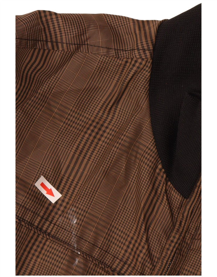YELL! Mens Bomber Jacket UK 36 Small Brown Check Polyester