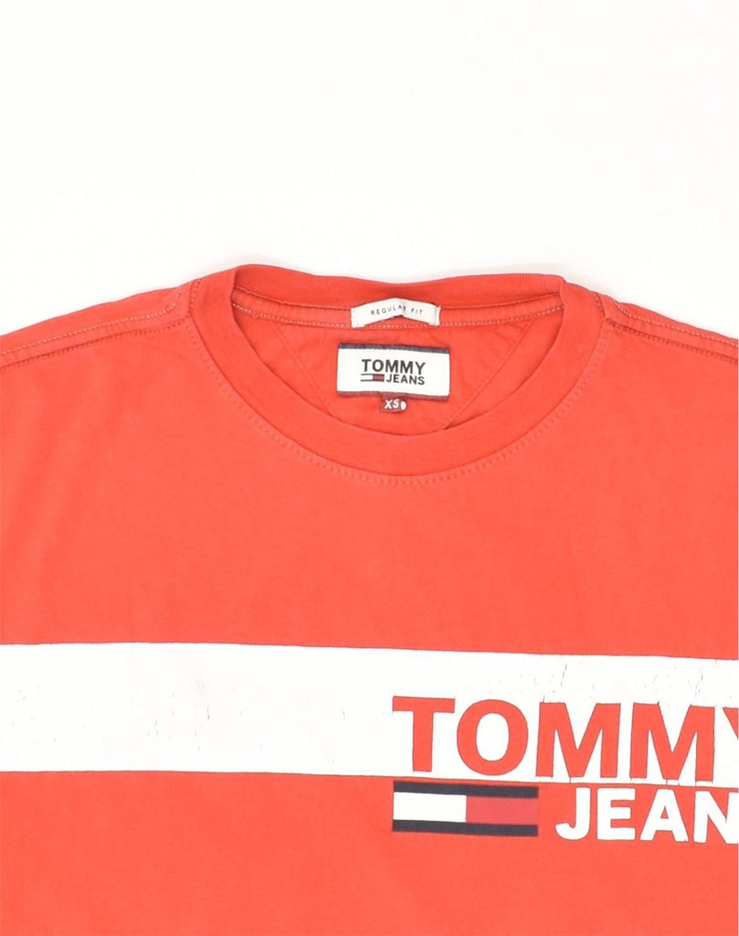 TOMMY HILFIGER Mens Regular Fit Graphic T-Shirt Top XS Red Cotton | Vintage Tommy Hilfiger | Thrift | Second-Hand Tommy Hilfiger | Used Clothing | Messina Hembry 