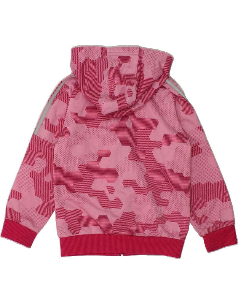 ADIDAS Girls Zip Hoodie Sweater 3-4 Years Pink Geometric Polyester | Vintage Adidas | Thrift | Second-Hand Adidas | Used Clothing | Messina Hembry 