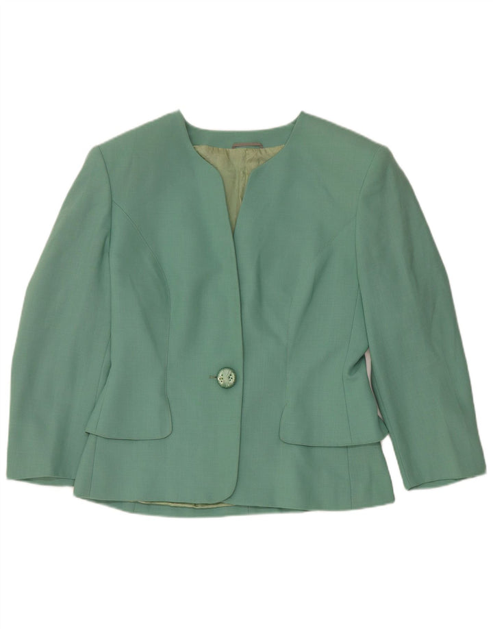 Vintage Womens 1 Button 2 Piece Set UK 12 Medium W28 Green Acetate