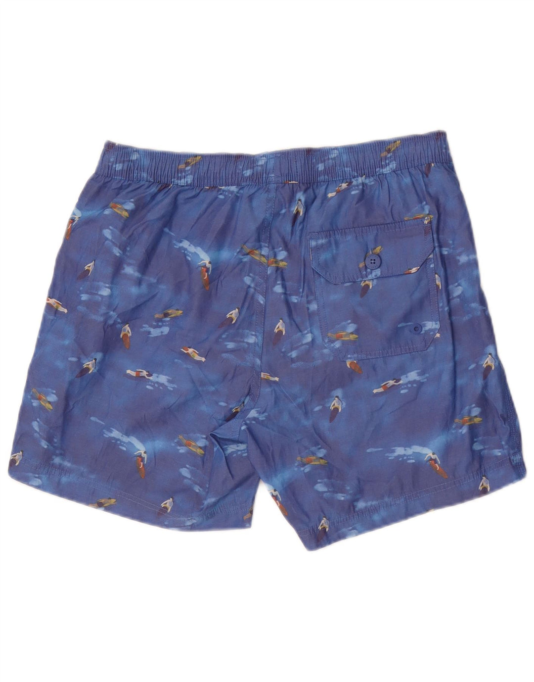Fat Face Mens Graphic Swimming Shorts Medium Blue Polyester