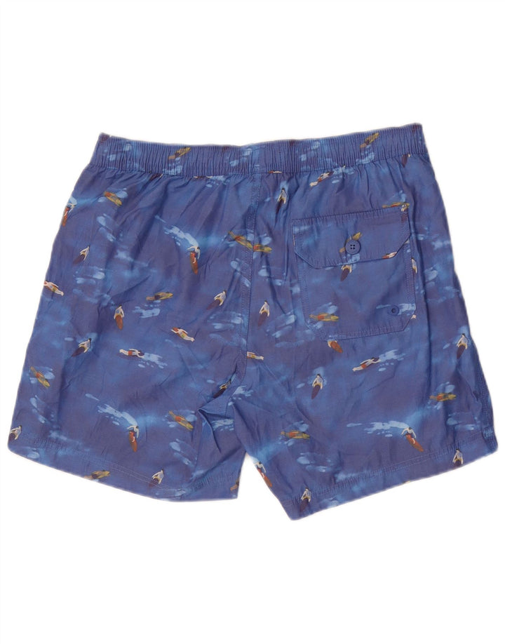 Fat Face Mens Graphic Swimming Shorts Medium Blue Polyester