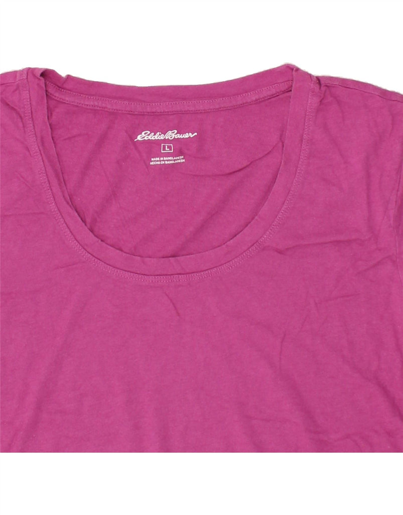 EDDIE BAUER Womens T-Shirt Top UK 16 Large Pink Cotton | Vintage Eddie Bauer | Thrift | Second-Hand Eddie Bauer | Used Clothing | Messina Hembry 