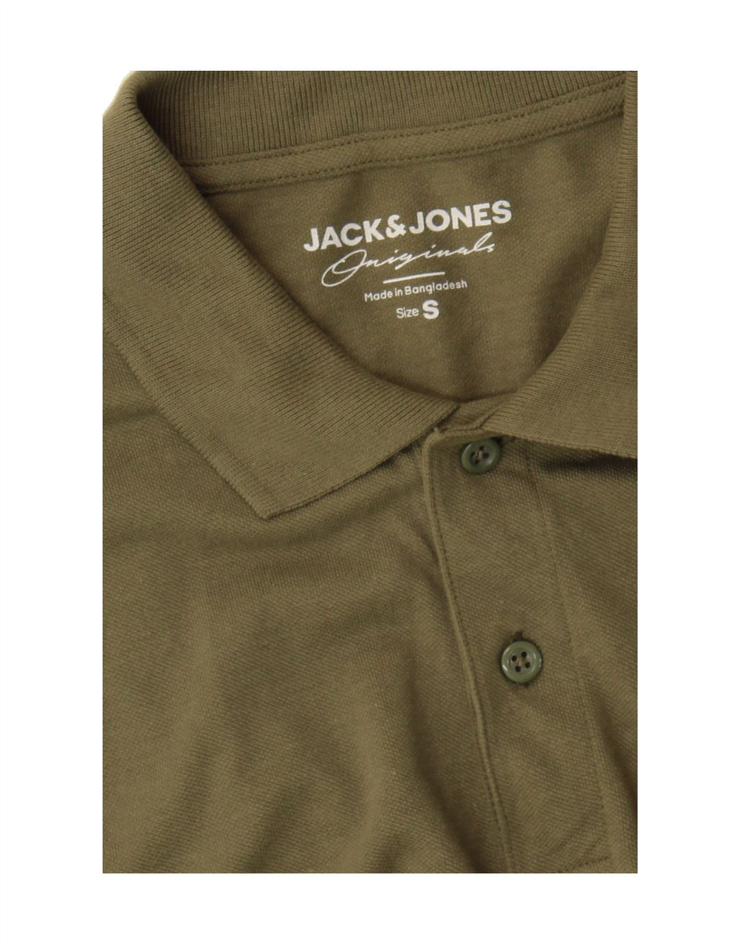 JACK & JONES Mens Polo Shirt Small Khaki Cotton Vintage Jack & Jones and Second-Hand Jack & Jones from Messina Hembry 