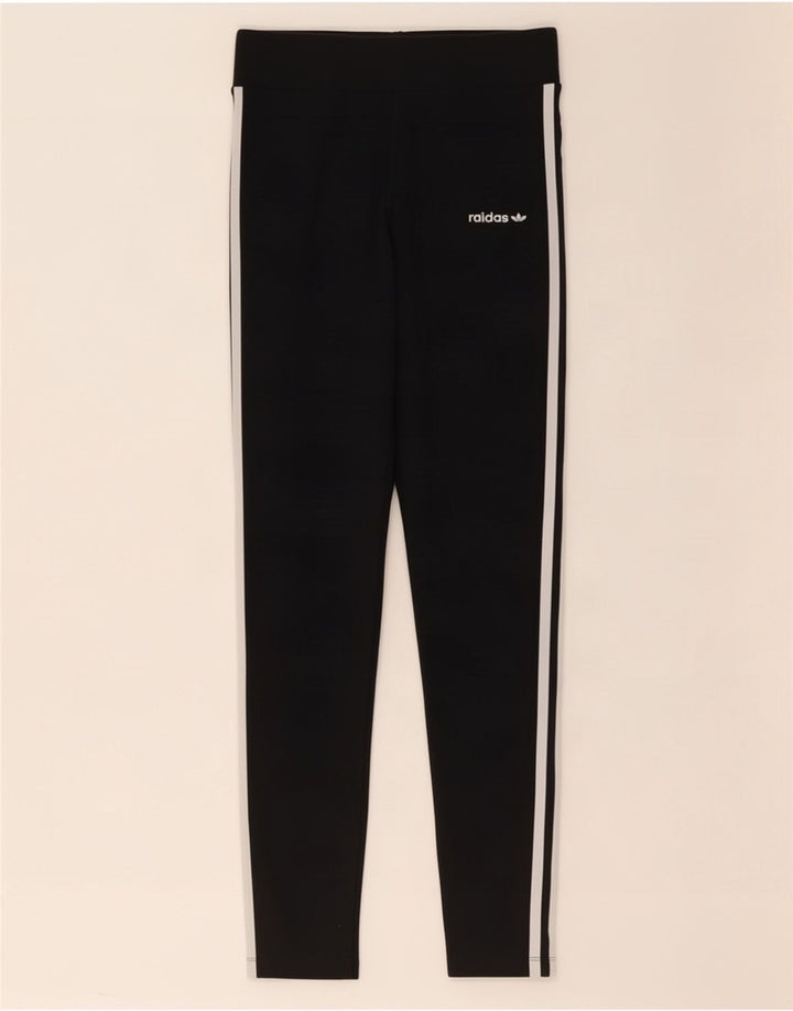 Adidas Womens Leggings UK 12 Medium Black Cotton