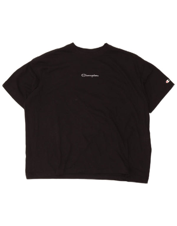 Champion Womens Oversized Graphic T-Shirt Top UK 10 Small Black Cotton