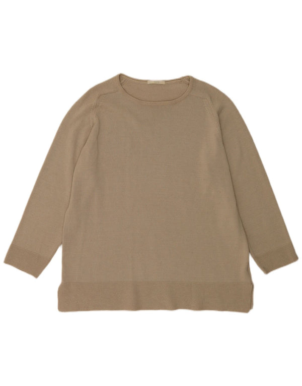 Marks & Spencer Womens Boat Neck Jumper Sweater UK 18 XL Beige Acrylic