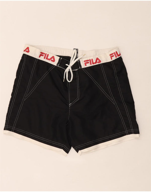 Fila Mens Graphic Swimming Shorts Medium  Black Colourblock