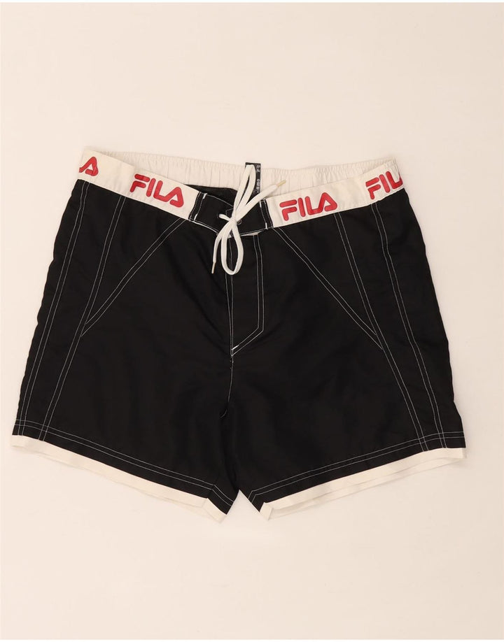 Fila Mens Graphic Swimming Shorts Medium  Black Colourblock