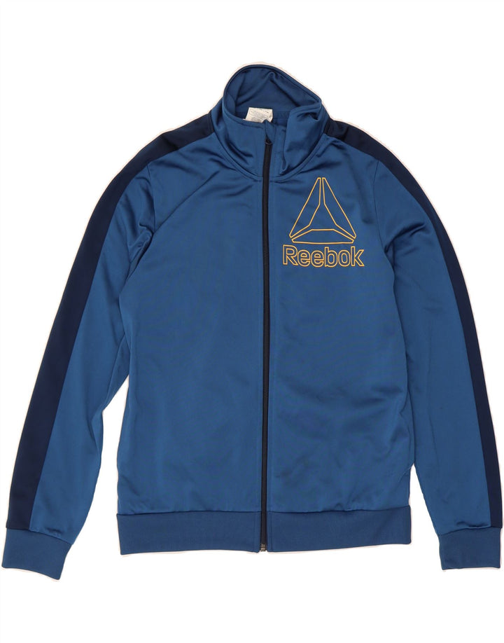 REEBOK Boys Tracksuit Top Jacket 13-14 Years Blue Polyester Vintage Reebok and Second-Hand Reebok from Messina Hembry 