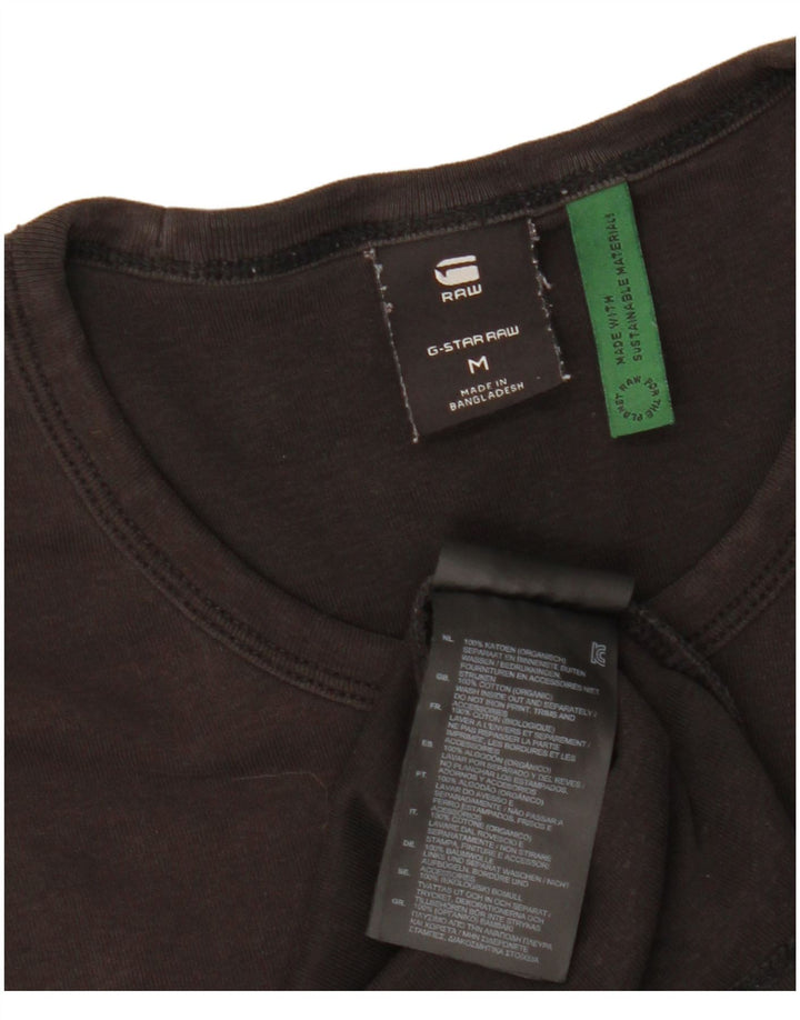 G-Star Mens T-Shirt Top Medium Black Cotton