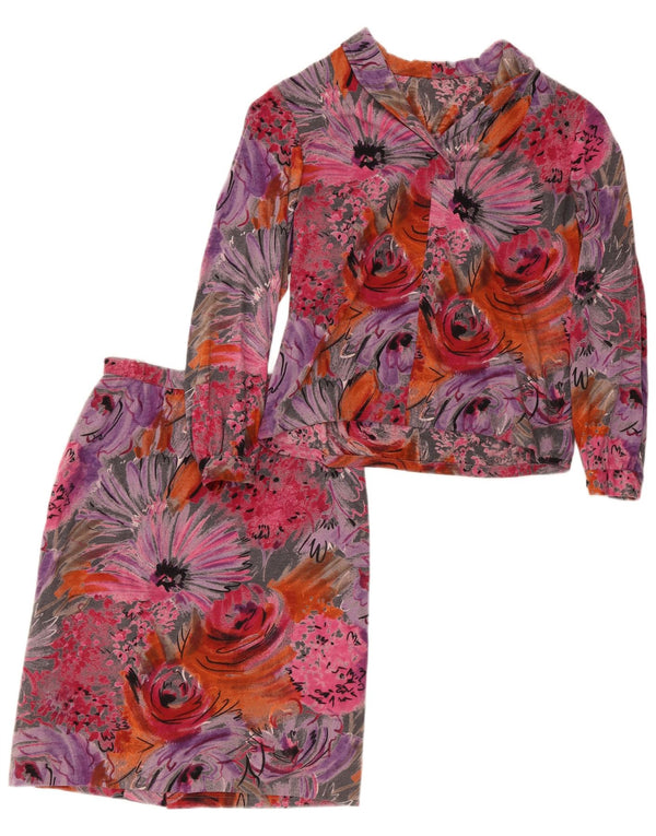 Vintage Womens 2 Piece Skirt Set Small W24 Multicoloured Floral