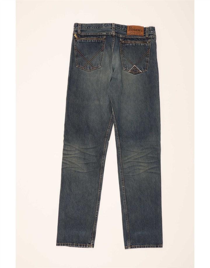 Roy Rogers Mens Straight Jeans W36 L36 Blue Cotton