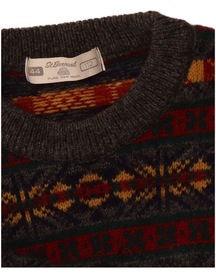 ST. BERNARD Mens Crew Neck Jumper Sweater Large Multicoloured Fair Isle